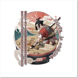 Martial Arts Ramen Noodles Fusion Samurai Warrior Posters and Art